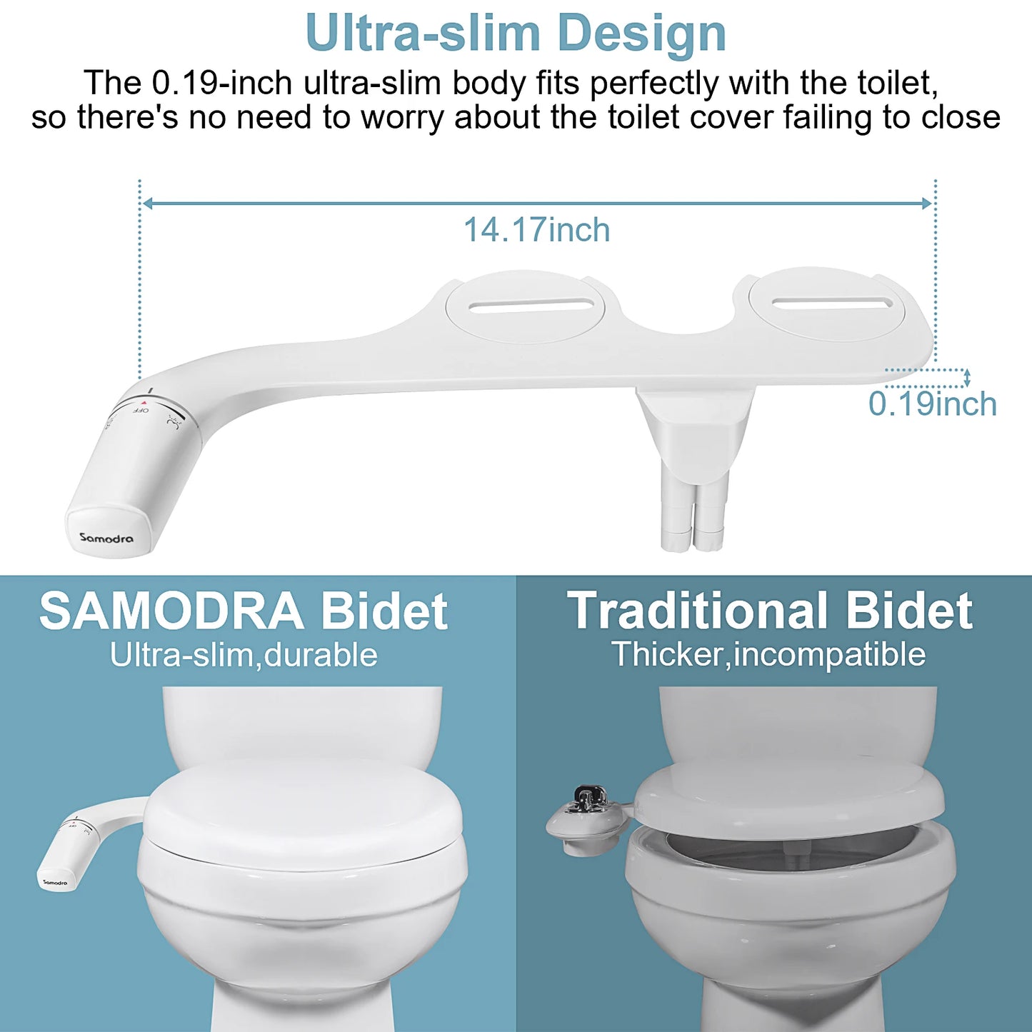 Dingleberry Bidet Ultra-Slim Toilet Seat Attachment